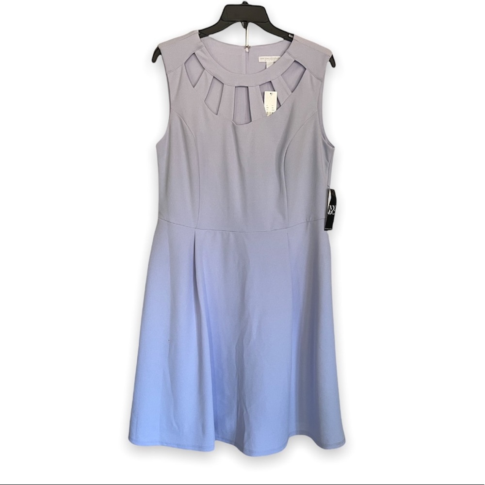 NWT Women’s New York & Co. A-Line Dress With Detailed Cutout Neckline Sz. L.